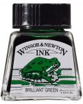 Cerneală de caligrafie Winsor & Newton - Verde strălucitor, 14 ml - 1t
