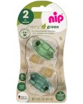 Suzete din cauciuc NIP Green - Cherry, verde, 6 m+, 2 bucăți - 6t