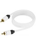 Cablu Real Cable - SUB-1, RCA, 5m, alb - 1t
