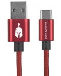 Cablu Spartan Gear – Type C USB 2.0, 2m, rosu - 1t