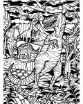 Tablou de colorat ColorVelvet - Dinozauri, 47 x 35 cm - 2t
