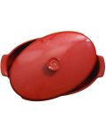 Tavă ovală din ceramică Emile Henry - EH 8456-34, 5,8 L, 41,5 x 24,5 x 17 cm, roșu - 3t