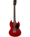 Chitară electrică Harley Benton - DC-200 CH Student Series, roşie - 1t
