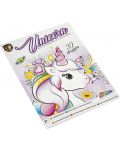 Carte de colorat Grafix - Unicorn, cu autocolante - 1t