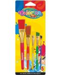 Set pensule de colorat Colorino Kids – Jumbo, 5 buc. - 1t