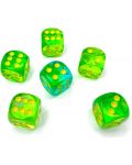 Set de zaruri Chessex Gemini - Translucent Green-Teal/Yellow, 36 bucăți - 3t