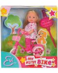 Set Simba Toys Evi Love - Evi, cu bicicleta roz si casca roz - 2t