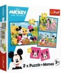 Set de puzzle și joc de memorie Trefl 2 în 1 - Mickey Mouse și prietenii - 1t
