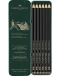 Set creioane grafit Faber-Castell Pitt - Mat, 6 buc - 4t