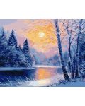 Set de pictură pe numere Ideyka - Seară de iarnă, 40 x 50 cm - 1t
