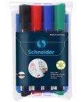 Set de 4 markere Schneider pentru tabla alba cu varf rotund - Maxx 290, 3,0 mm - 1t