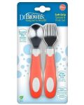 Set furculiță și lingură Dr. Brown's - Coral - 2t