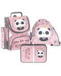 Set 3 în 1 Paso Panda - Princess, ghiozdan, penar și sac sport - 1t