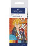 Set de markere Faber-Castell Pitt Artist - Manga Shonen, 6 culori - 1t