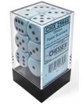 Set zaruri Chessex Opaque Pastel - Blue/black, 12 bucati - 1t