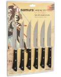 Set de 6 cuțite pentru carne Samura - Harakiri, mâner negru - 5t