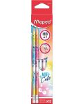 Set creioane cu radiera Maped Mini Cute - HB, 12 buc. - 1t