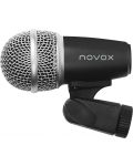 Set microfoane pentru tobe Novox - Drum Set, argintii/negre - 2t