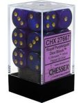 Set de zaruri Chessex Borealis Luminary Dice Block - Royal Purple/Gold, 12 bucăți - 1t