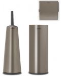 Set de 3 accesorii pentru toaletă Brabantia - ReNew, Platinum - 1t