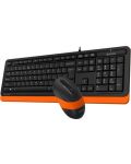 A4tech F1010 Fstyler Set cu cablu tastatura si mouse, USB, negru cu portocaliu - 2t