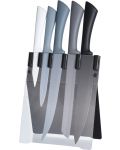 Set de 5 cuțite de bucătărie H&S - cu suport, multicolor - 1t