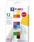 Set lut polimeric Staedtler Fimo Soft, 12 culori х 25gr, Basic - 1t