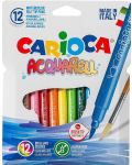 Set carioci cu pensula Carioca Acquarell - 12 culori - 1t