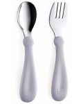 Set furculiță și lingură BabyJem - Grey - 1t