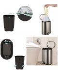 Set coș de toaletă și periuță Inter Ceramic - 8355B, 6 L, negru mat - 2t