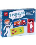 Set de 3 puzzle Apli - Cifre, Transport, Profesii - 1t