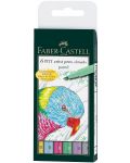 Set markere cu perie Faber-Castell Pitt Artist - Culori pastelate, 6 buc - 1t