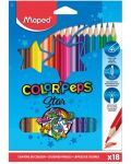Set creioane colorate Maped Color Peps - Star, 18 culori - 1t