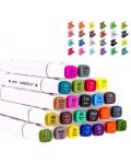 Set markere Deli Color Emotion - E70801-24, cu doua capete, 24 de culori - 3t