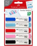 Set markere textile Faber-Castell - 5 culori, petrecere - 1t