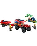 Constructor LEGO City - Camion de pompieri 4 x 4 cu barca de salvare (60412) - 2t