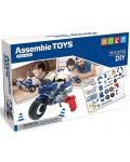 Constructor Raya Toys - Motocicletă de poliție cu lumini și sunete, 58 de piese - 2t