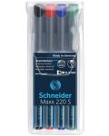 Set de 4 markere Schneider permanente OHP Maxx 220 S, 0,4 mm - 1t