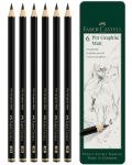 Set creioane grafit Faber-Castell Pitt - Mat, 6 buc - 2t