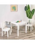 Set masă pentru copii din lemn cu 2 scaune Ginger Home - Alb - 8t