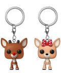 Set de brelocuri de chei Funko Pocket POP! Animation: Rudolph The Red-Nosed Reindeer - Rudolph and Clarice - 1t