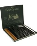 Set de cărbuni Faber-Castell Pitt Charcoal - 24 bucati, cutie metalica - 2t