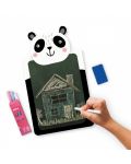 Set tablă de desen și cretă colorată Apli Kids - Panda - 3t
