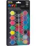 Set de vopsele acrilice Primo H&P - 14 culori x 4,5 ml, cu pensulă - 1t