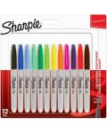 Set markere permanente Sharpie - F, 12 culori - 1t