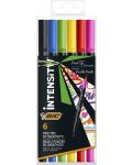 Set de stilouri cu vârf dublu BIC Intensity - 6 culori intense - 1t
