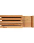 Set de cuțite din ceramică KYOCERA - Cu bloc de bambus, alb - 3t