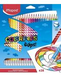Set creioane Maped Color Peps Oops - 24 culori, care se stetrg - 1t