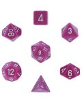 Set zaruri Chessex Opaque Poly 7 - Light Purple & White, 7 bucati - 1t