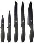 Set de cuțite MasterChef - 5 buc, oțel, PP, negru - 1t